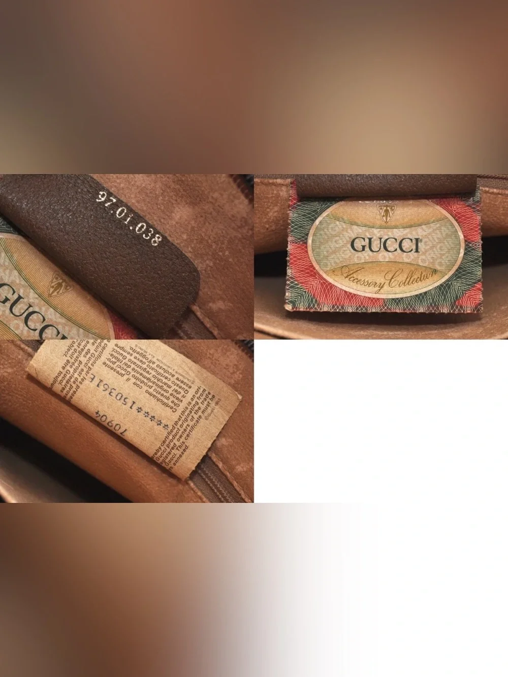 Gucci GG Clutch VTG Zipper closure tan 8x10x3” unisex - Picture 16 of 17